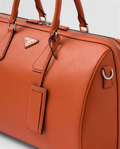 prada tessuto saffiano travel bag|Papaya Saffiano Leather Travel Bag .